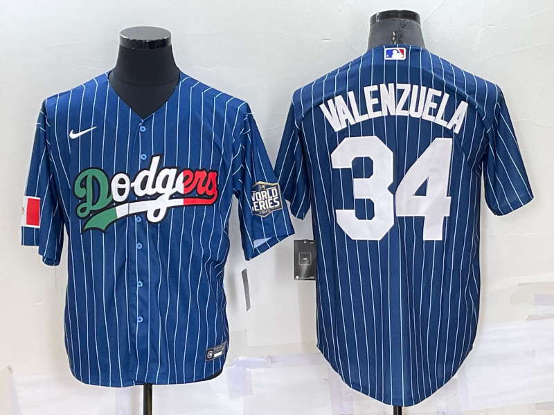 Men's Los Angeles Dodgers #34 Toro Valenzuela Navy Mexico World Series Cool Base Stitched Baseball Jersey Men's Los Angeles Dodgers #34 Toro Valenzuela Navy Mexico World Series Cool Base Stitched Baseball Jersey